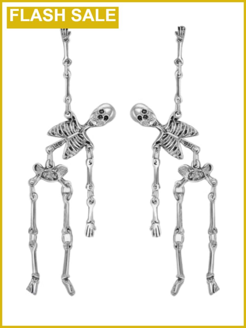Dangle Skeleton Skull Earrings Alloy Halloween Costume Jewelry
